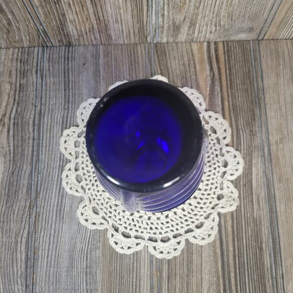 Vintage Cobalt Blue Vase, Drape Side 5-1/2" West Virginia Glass? - Picture 5 of 5